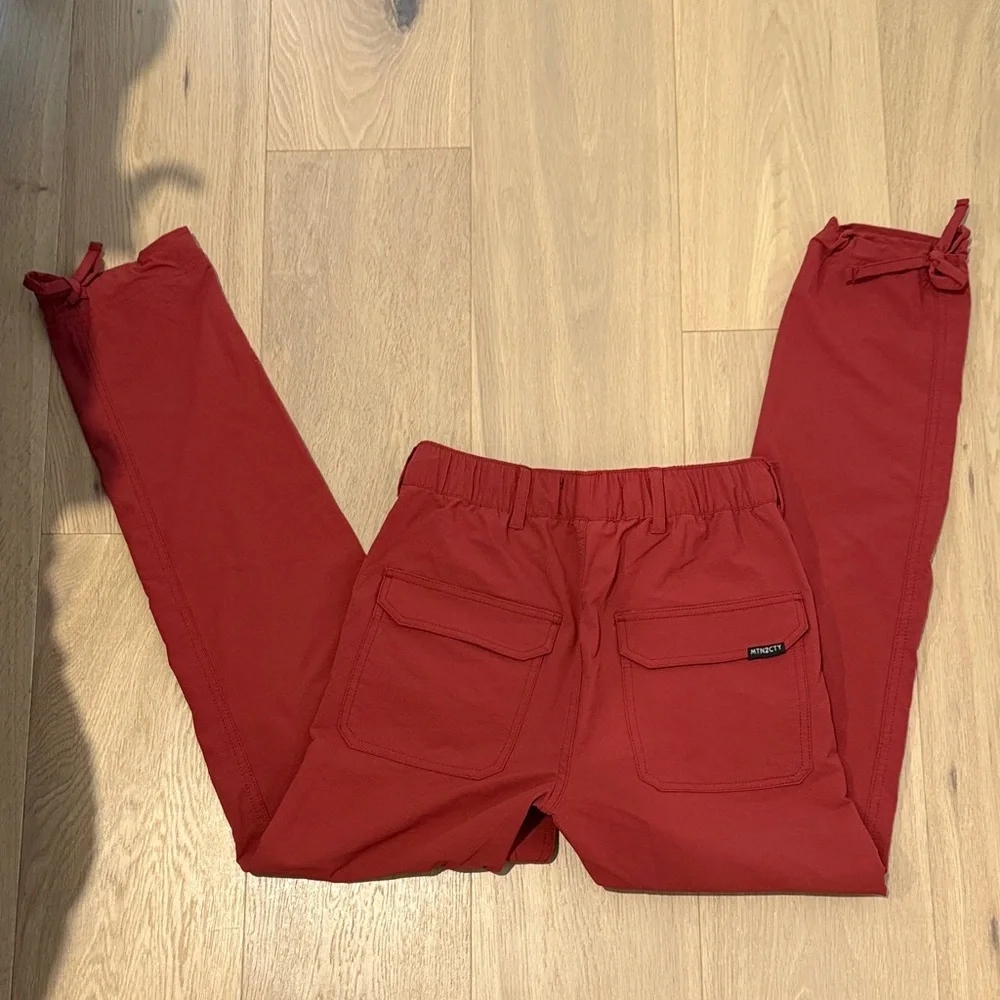 Women's Red hikers Joggers-slim leg fit - Picture 2 of 3